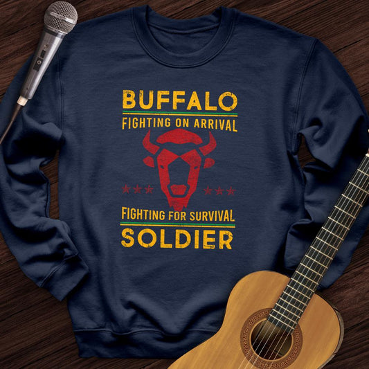 Printify Sweatshirt Navy / S Buffalo Fighting Soldier Crewneck