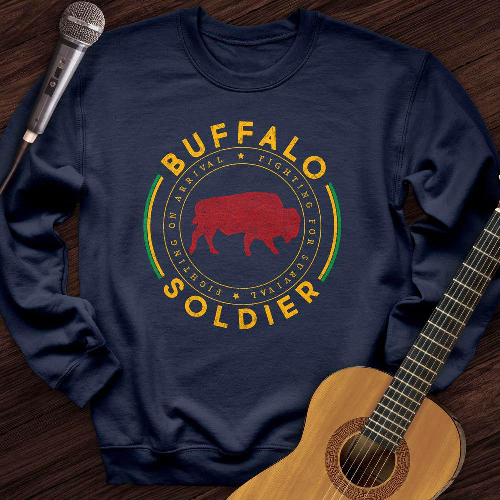 Printify Sweatshirt Navy / S Buffalo Soldier Crewneck