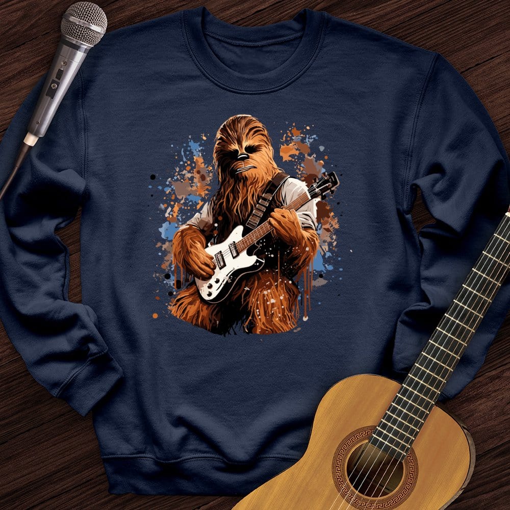 Printify Sweatshirt Navy / S Chewy Guitar Crewneck