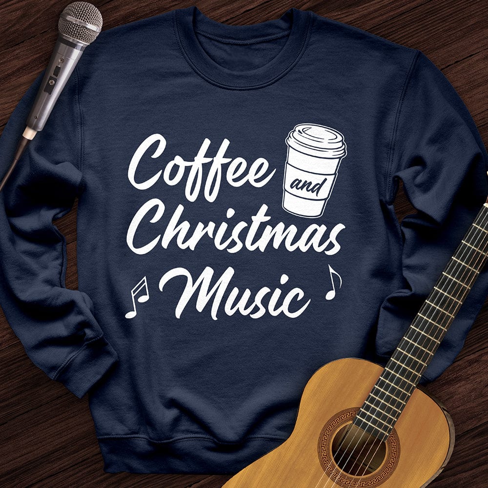 Printify Sweatshirt Navy / S Coffee and Christmas Crewneck