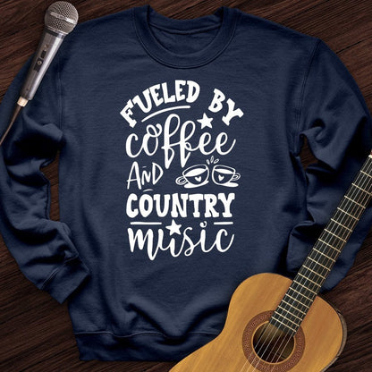 Printify Sweatshirt Navy / S Coffee and Country Music Crewneck