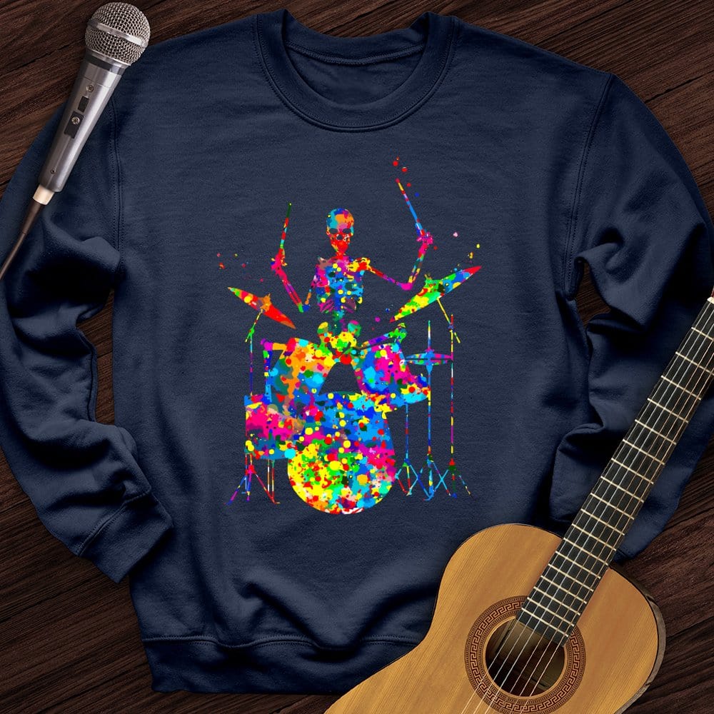 Printify Sweatshirt Navy / S Colorful Souls Drummer Crewneck