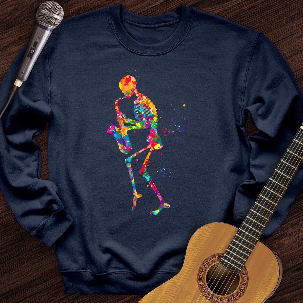 Printify Sweatshirt Navy / S Colorful Souls Sax Crewneck