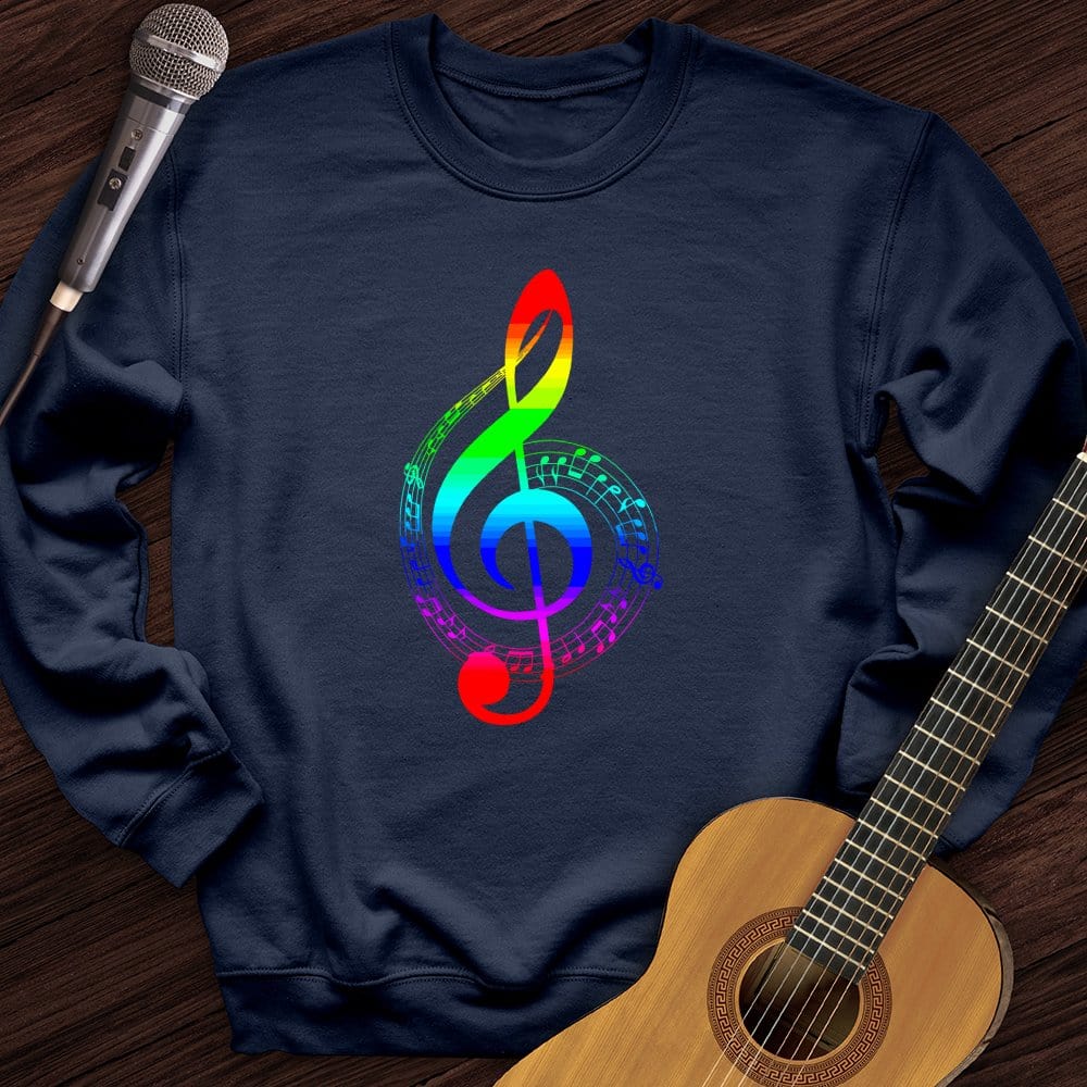 Printify Sweatshirt Navy / S Colorful Sound Crewneck