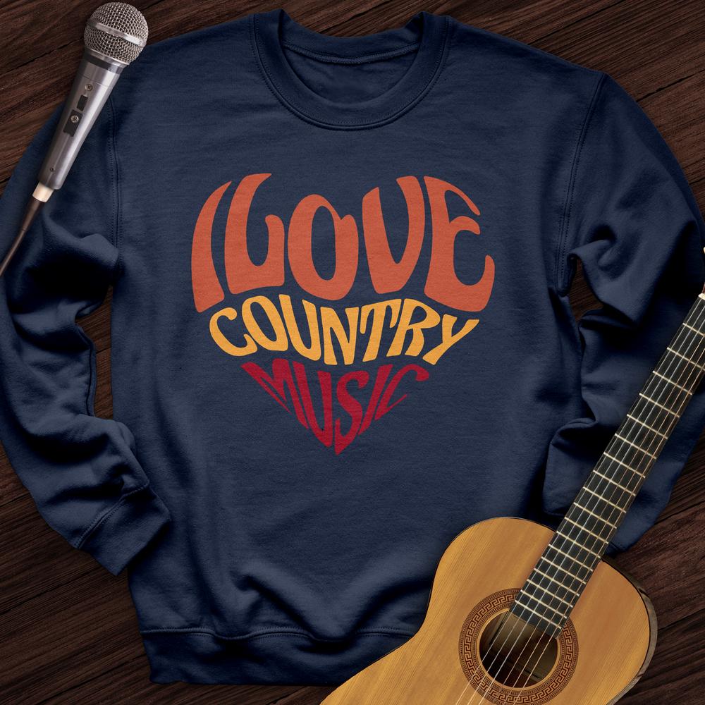 Printify Sweatshirt Navy / S Country Music Love Crewneck