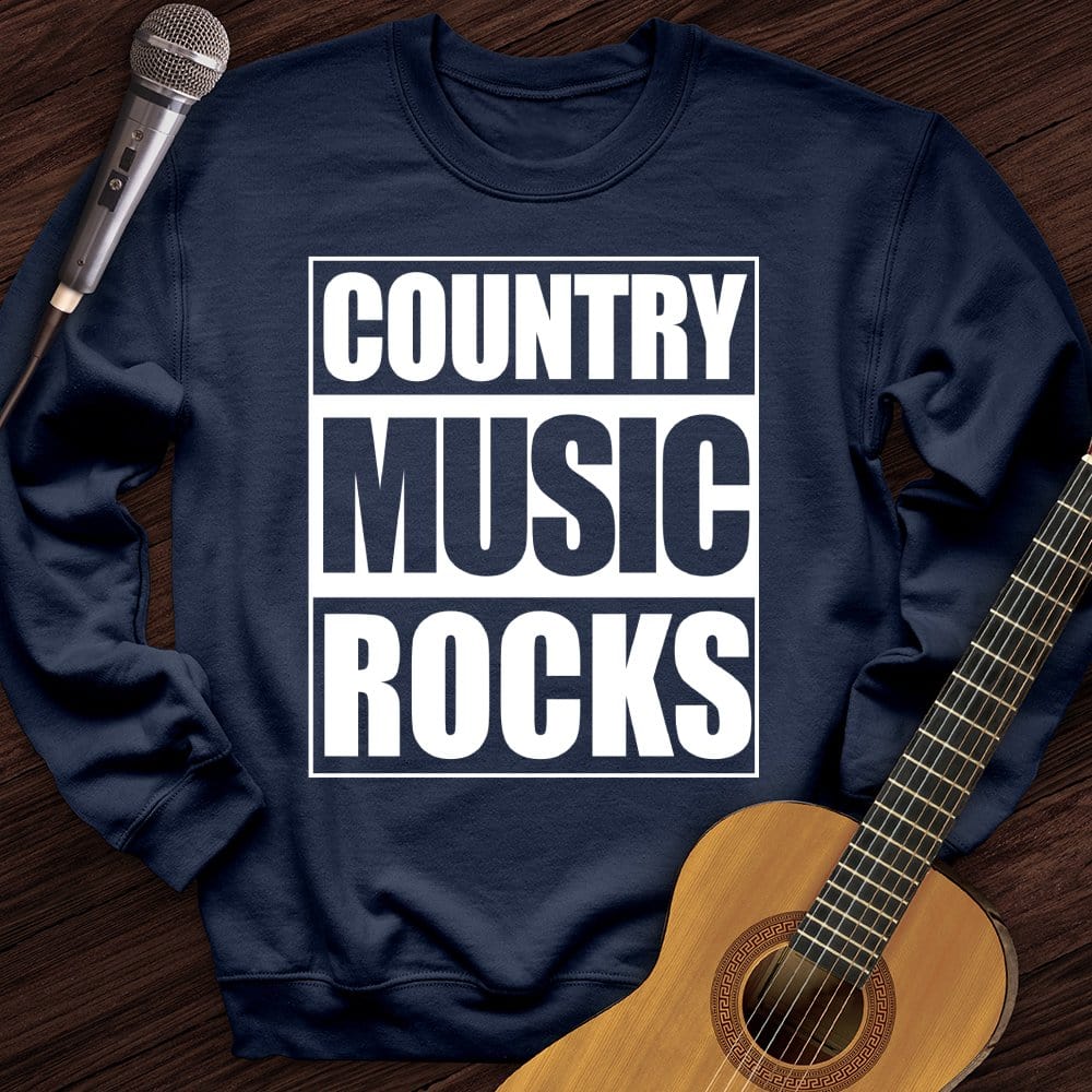 Printify Sweatshirt Navy / S Country Music Rocks Crewneck