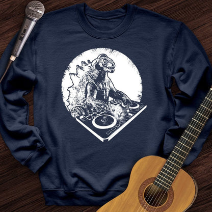 Printify Sweatshirt Navy / S Dino DJ Crewneck