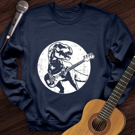 Printify Sweatshirt Navy / S Dinos Playing Guitar Crewneck
