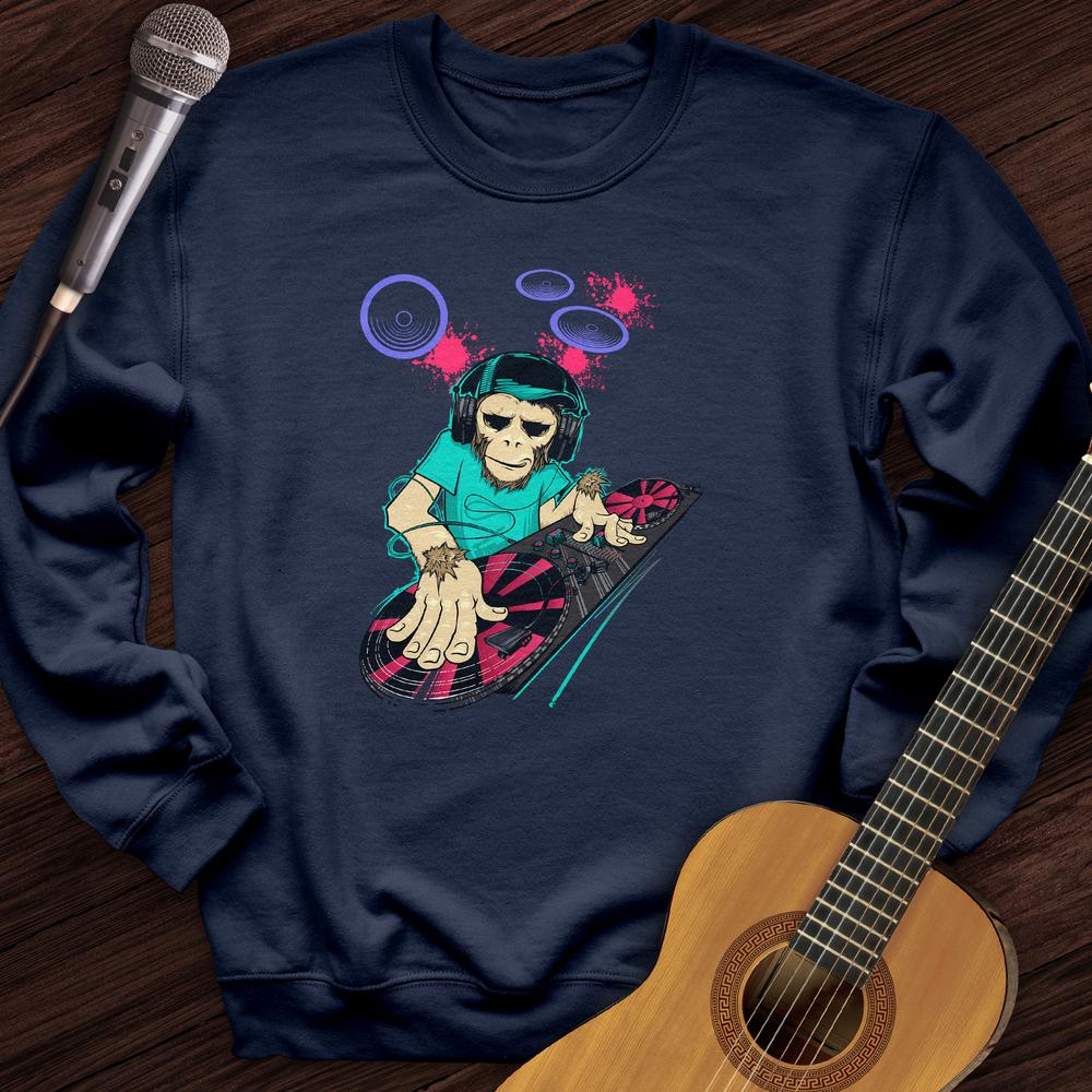 Printify Sweatshirt Navy / S DJ Chimp Crewneck