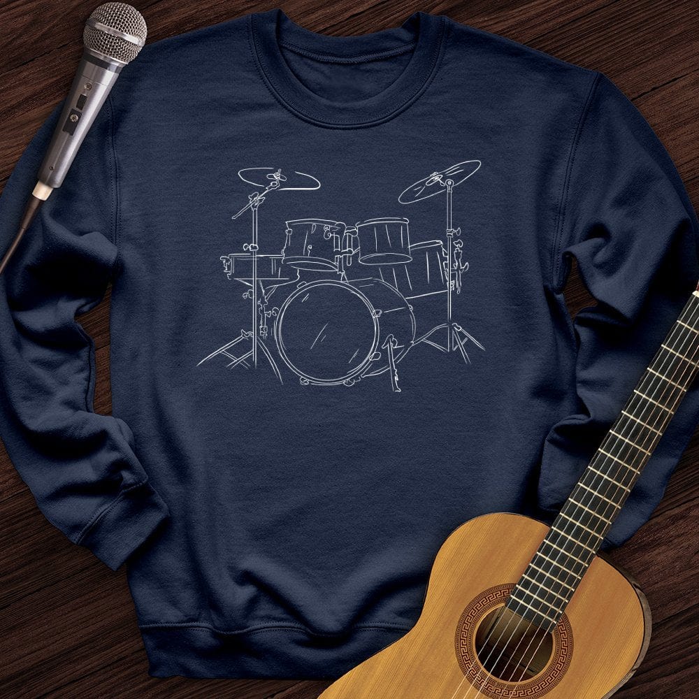 Printify Sweatshirt Navy / S Drums Crewneck