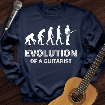 Printify Sweatshirt Navy / S Evolution Of A Guitarist Crewneck