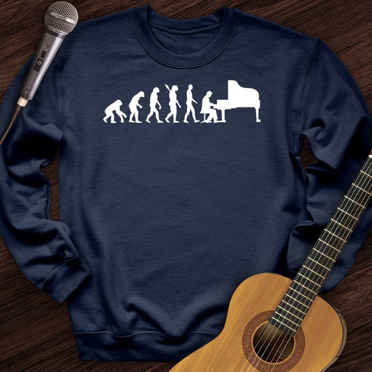 Printify Sweatshirt Navy / S Evolution Of Pianist Crewneck