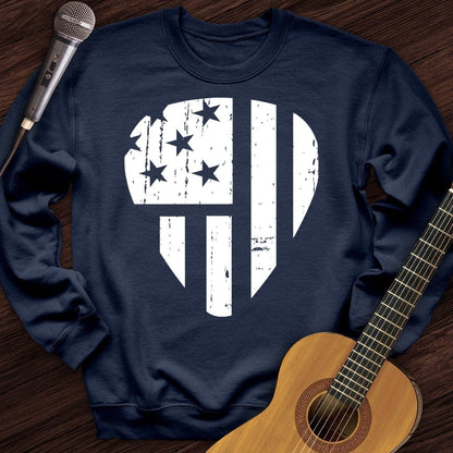 Printify Sweatshirt Navy / S Flag Pick Crewneck