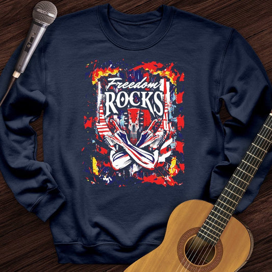 Printify Sweatshirt Navy / S Freedom Totally Rocks Crewneck