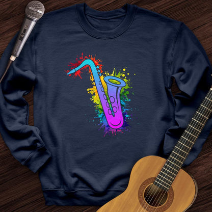 Printify Sweatshirt Navy / S Graffiti Sax Crewneck