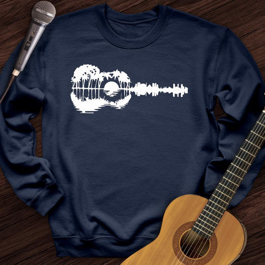 Printify Sweatshirt Navy / S Guitar Landscape Crewneck