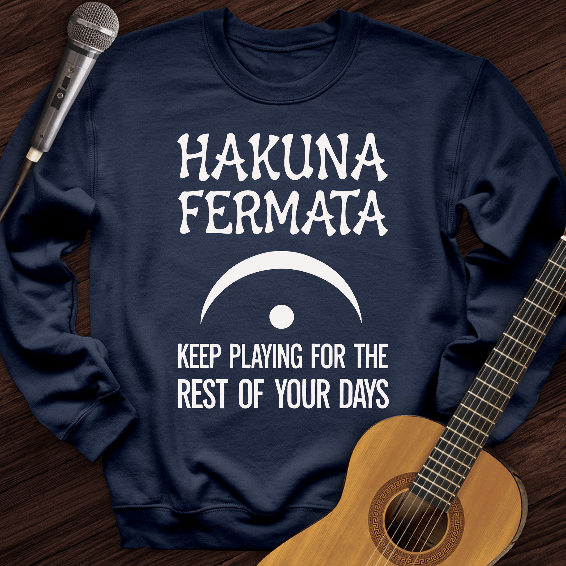 Printify Sweatshirt Navy / S Hakuna Fermata Crewneck