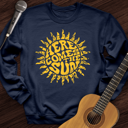 Printify Sweatshirt Navy / S Here Comes The Sun Crewneck