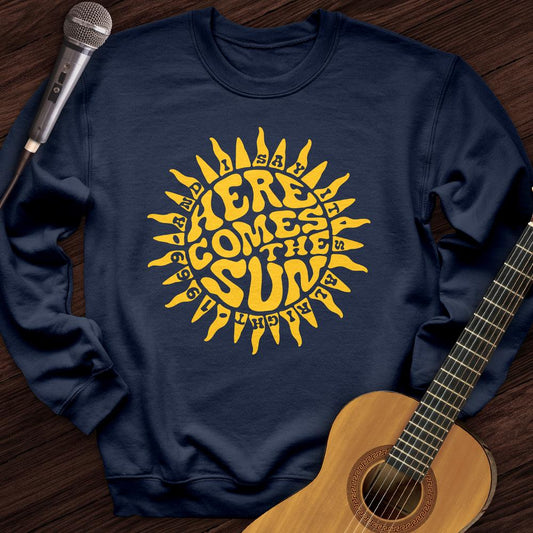 Printify Sweatshirt Navy / S Here Comes The Sun Crewneck