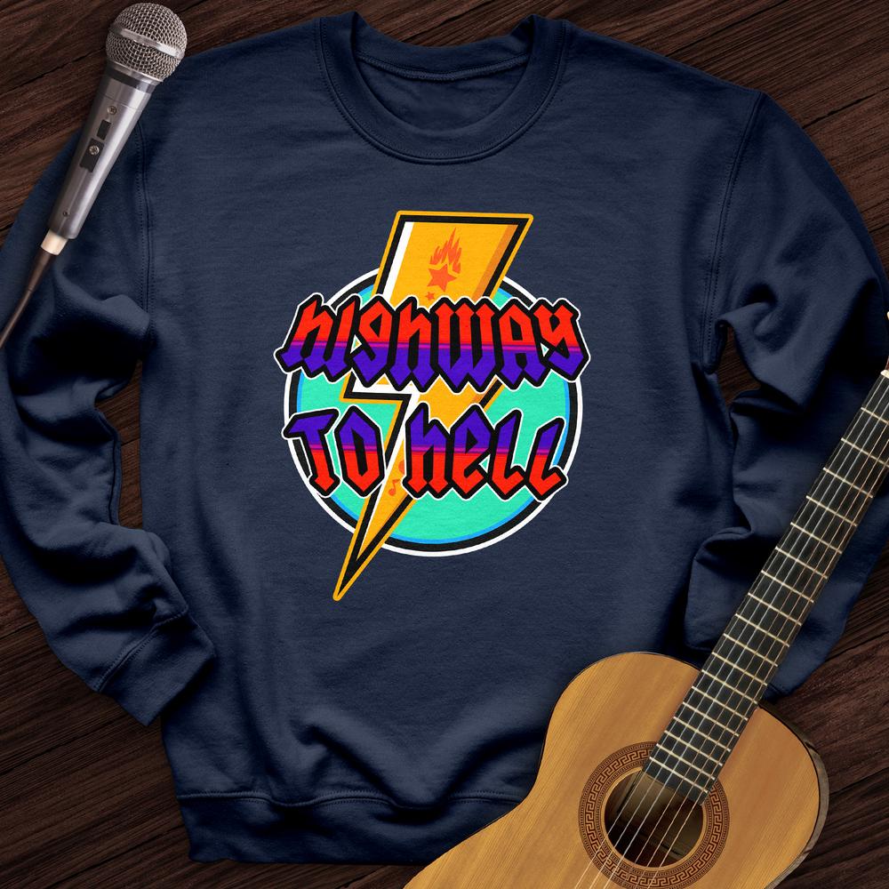 Printify Sweatshirt Navy / S Highway To Hell Crewneck