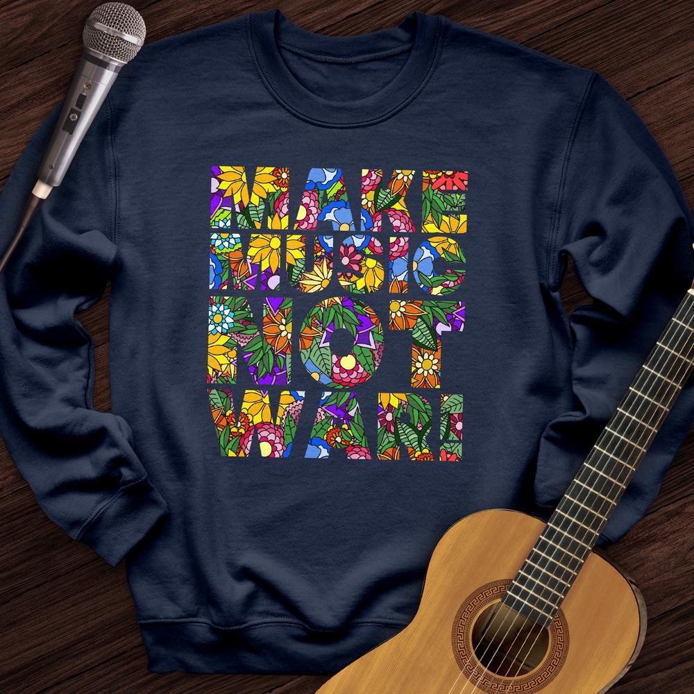 Printify Sweatshirt Navy / S Hippie Make More Music Crewneck