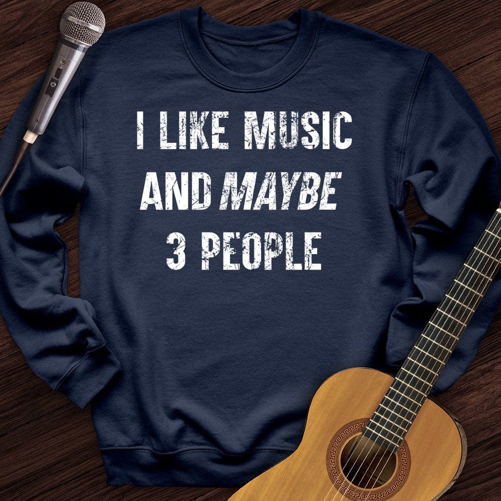 Printify Sweatshirt Navy / S I Like Music Crewneck