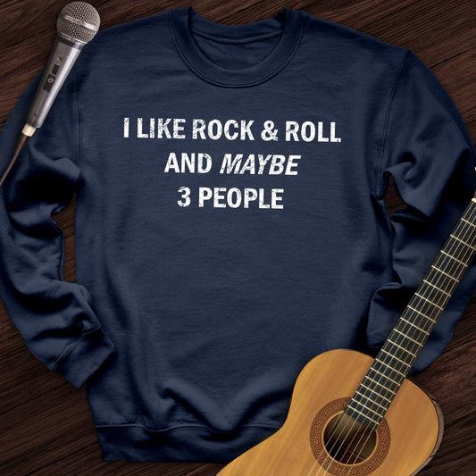 Printify Sweatshirt Navy / S I Like Rock and Roll Crewneck
