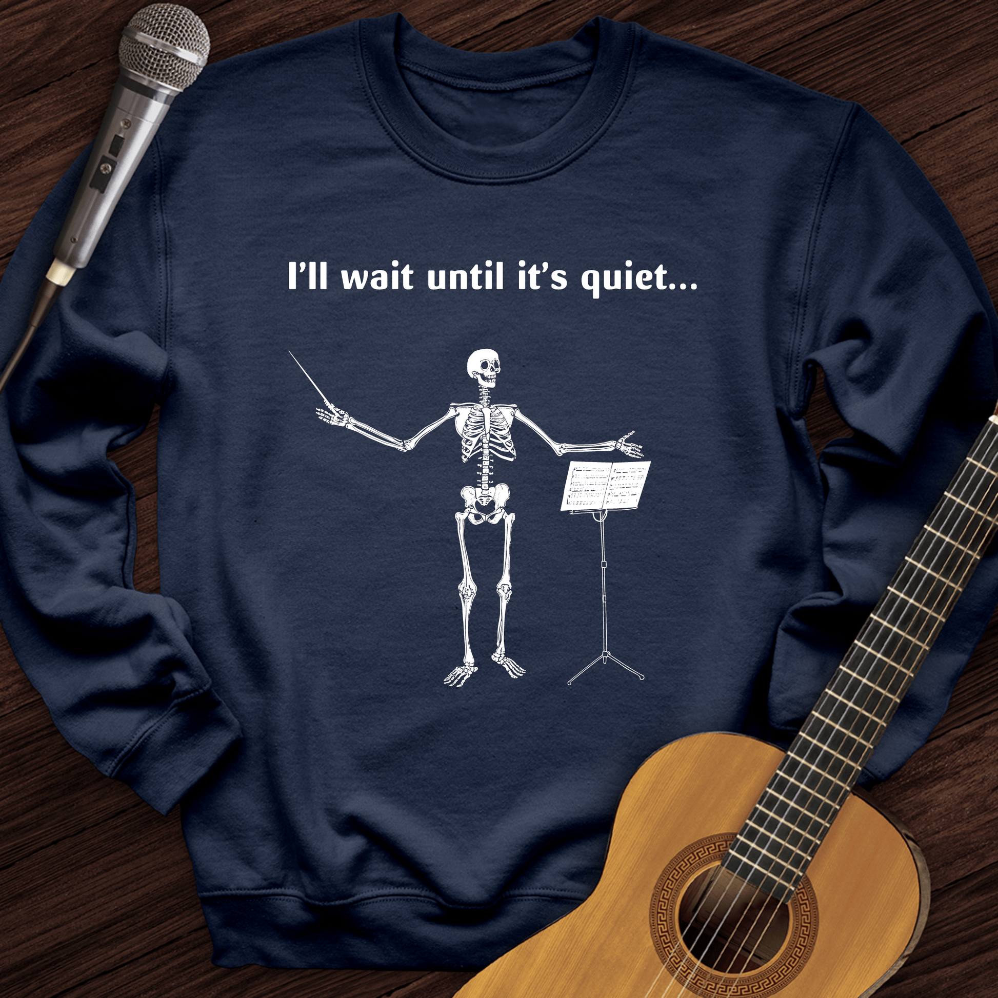Printify Sweatshirt Navy / S I'll Wait Until Its Quiet Crewneck