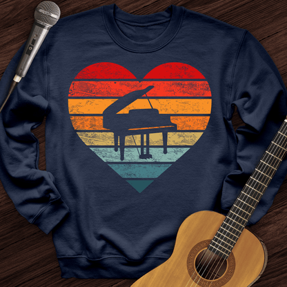 Printify Sweatshirt Navy / S I Love Piano Crewneck