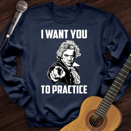 Printify Sweatshirt Navy / S I Want To Practice Crewneck