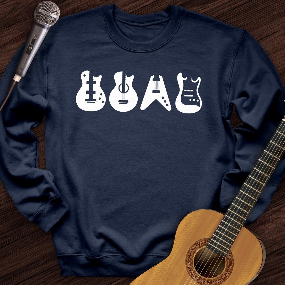 Printify Sweatshirt Navy / S Iconic Guitar Crewneck