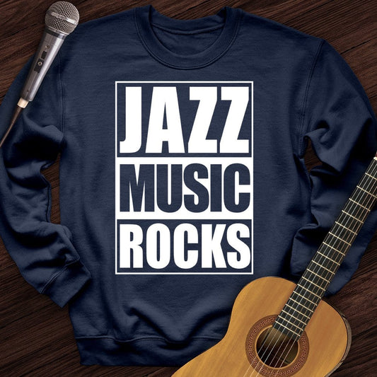 Printify Sweatshirt Navy / S Jazz Music Rocks Crewneck