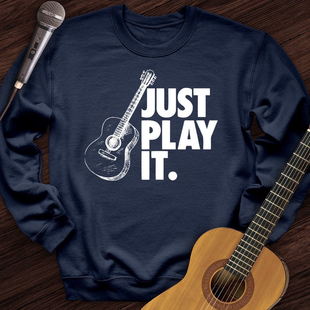 Printify Sweatshirt Navy / S Just Play It Crewneck
