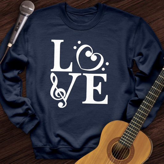 Printify Sweatshirt Navy / S Love For Music Crewneck