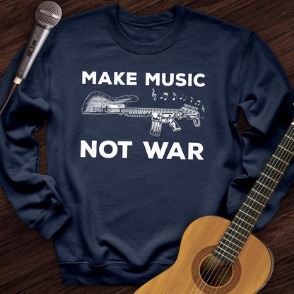 Printify Sweatshirt Navy / S Make Music Guitar Crewneck