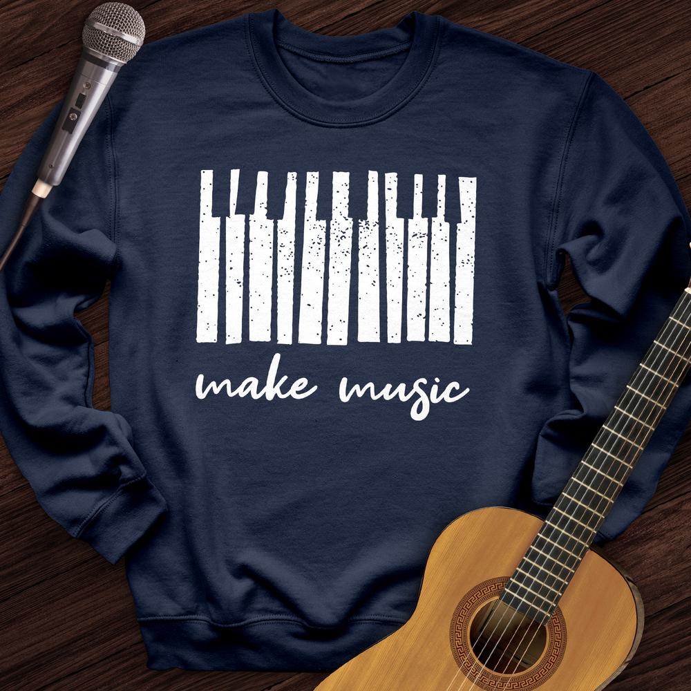 Printify Sweatshirt Navy / S Make Music Piano Crewneck