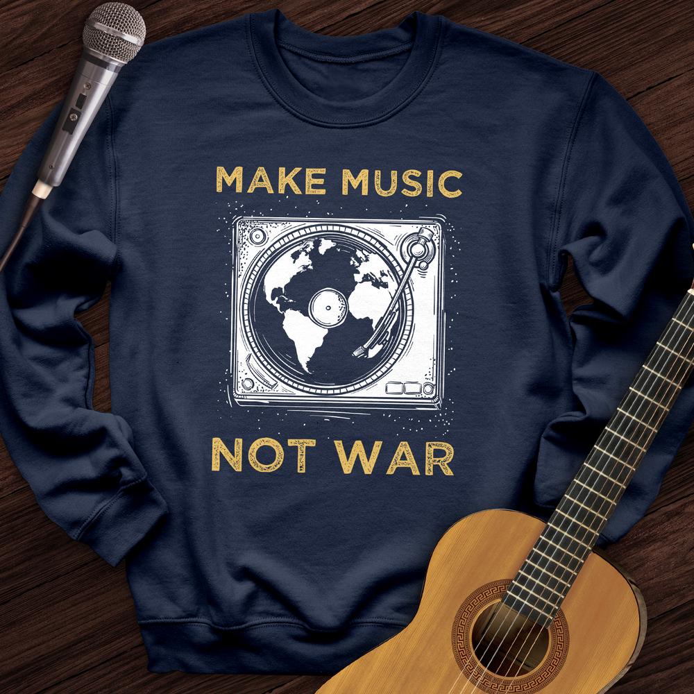 Printify Sweatshirt Navy / S Make Music World Crewneck