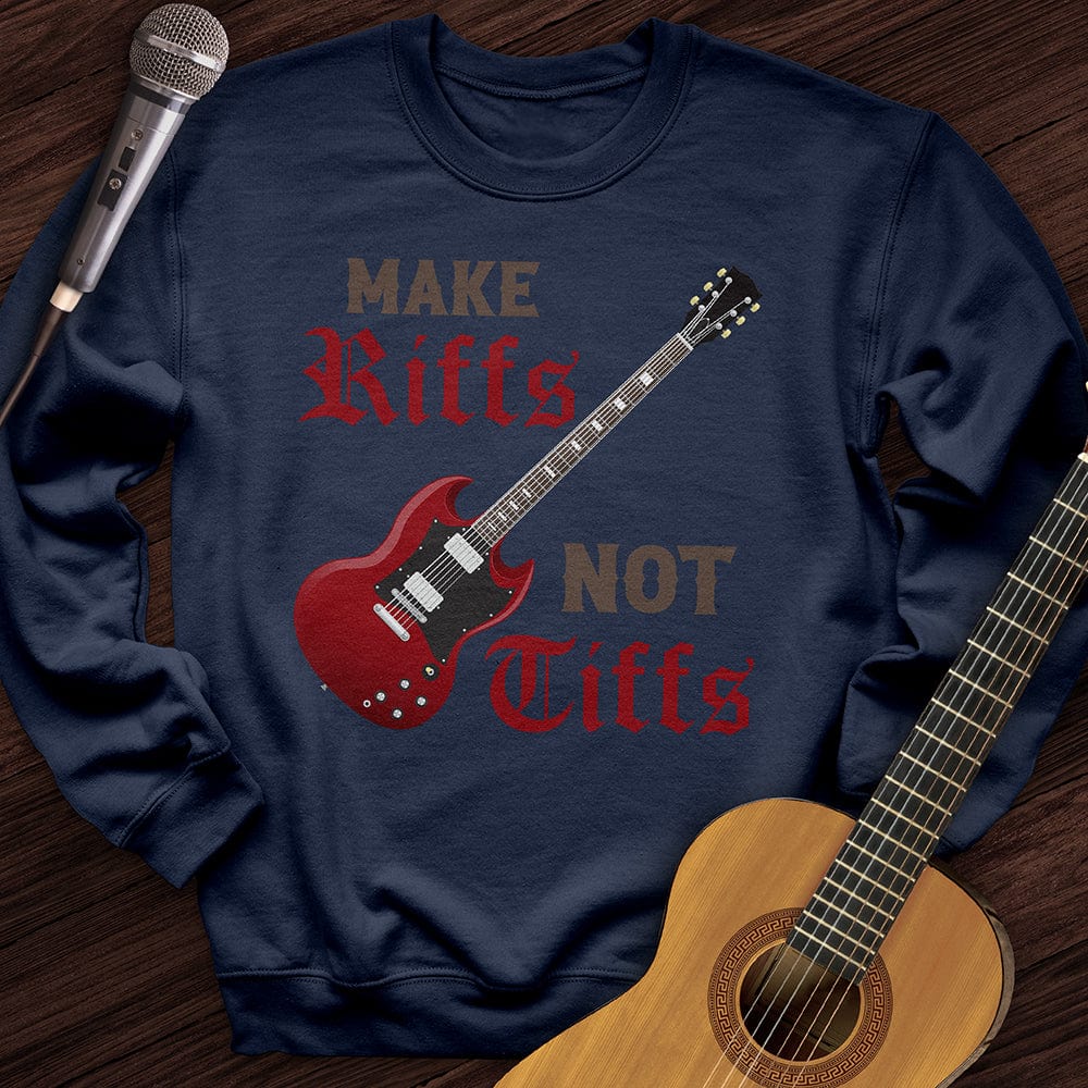 Printify Sweatshirt Navy / S Make Riffs Crewneck