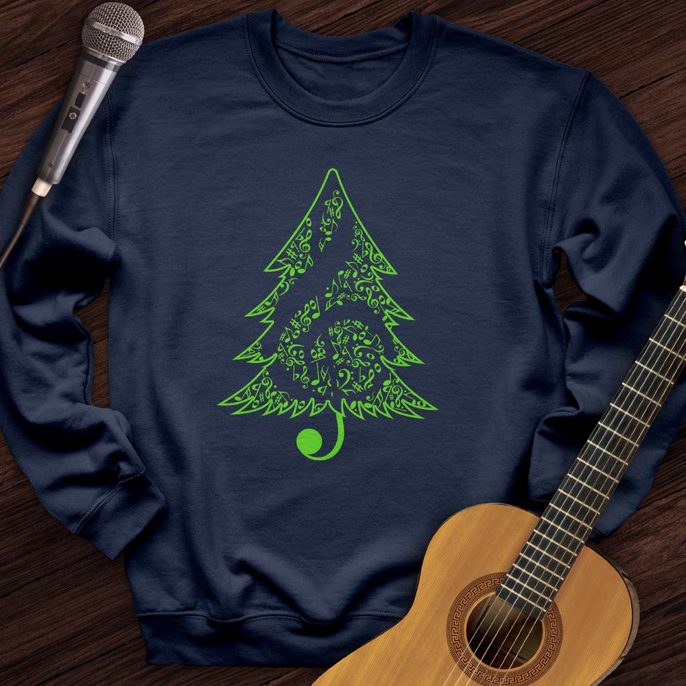 Printify Sweatshirt Navy / S Merry Christmas Tree Crewneck