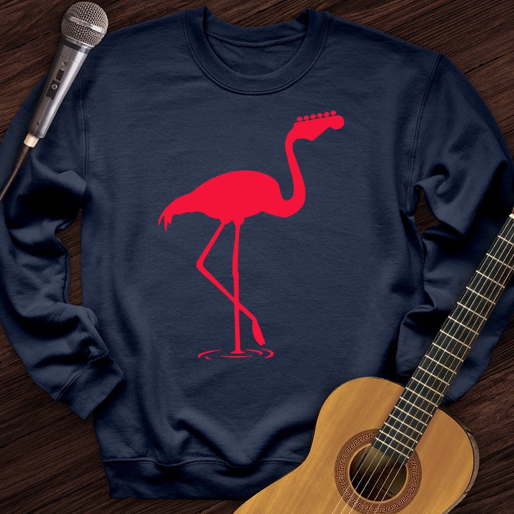 Printify Sweatshirt Navy / S Music Flamingo Crewneck