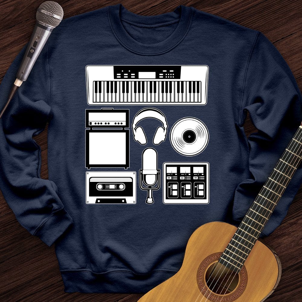 Printify Sweatshirt Navy / S Music Tools Crewneck