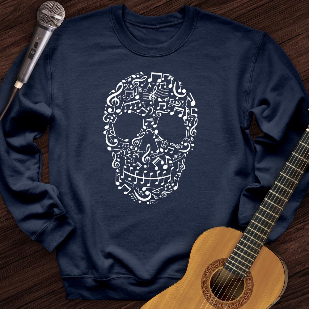 Printify Sweatshirt Navy / S Musical Skull Crewneck