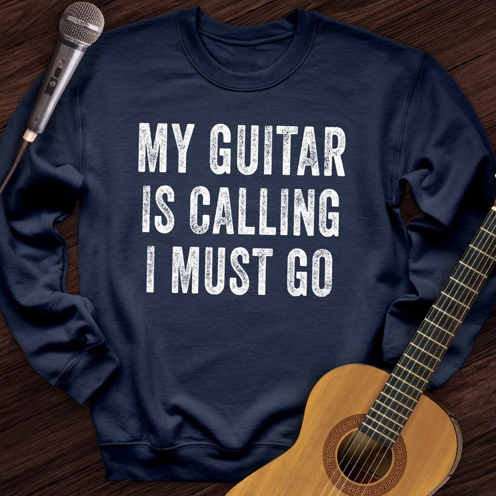 Printify Sweatshirt Navy / S My Guitar Is Calling Crewneck