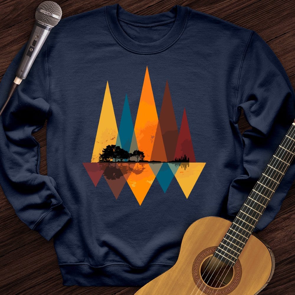 Printify Sweatshirt Navy / S Nature Guitar Crewneck