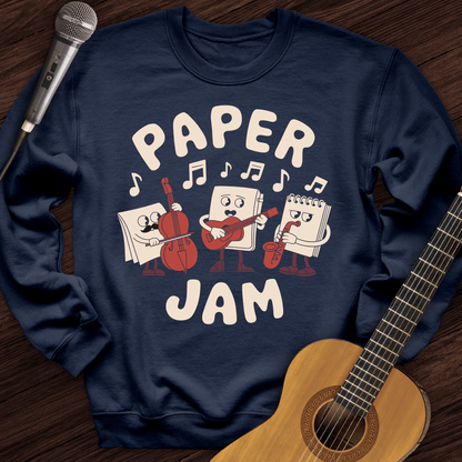 Printify Sweatshirt Navy / S Paper Jam Crewneck