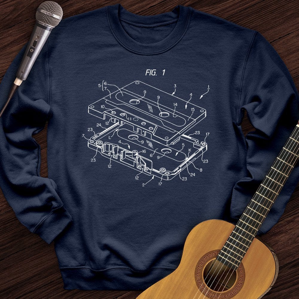 Printify Sweatshirt Navy / S Patent for Cassette Crewneck