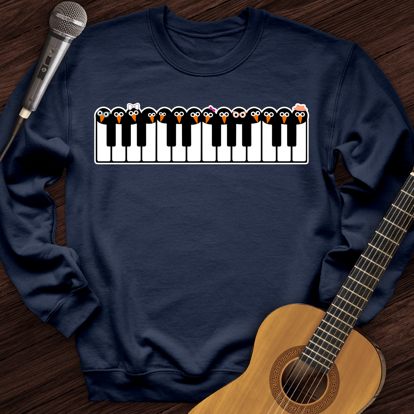 Printify Sweatshirt Navy / S Penguin Crewneck