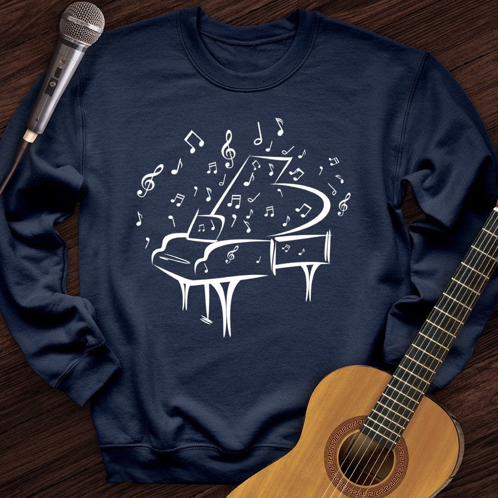 Printify Sweatshirt Navy / S Piano Made Of Notes Crewneck