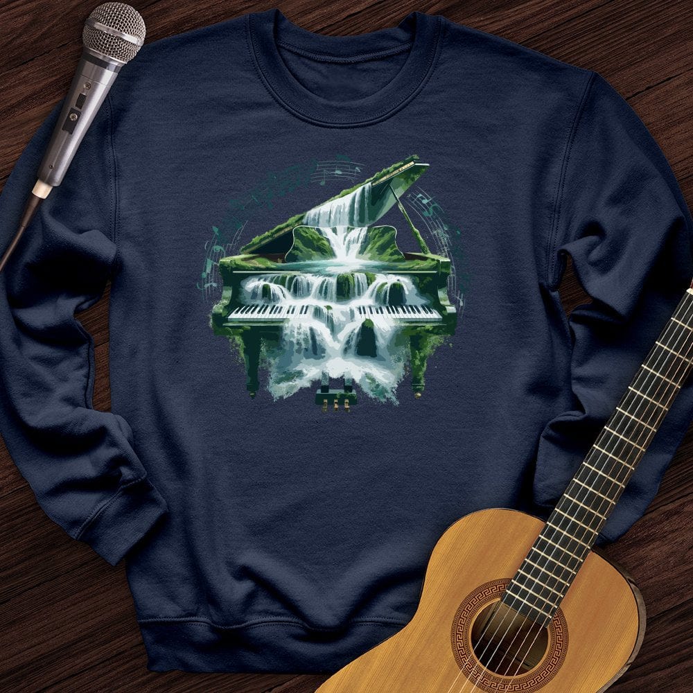 Printify Sweatshirt Navy / S Piano Waterfall Crewneck