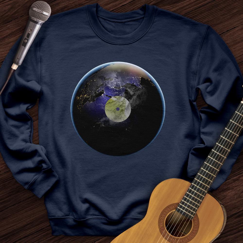 Printify Sweatshirt Navy / S Planet Record Crewneck